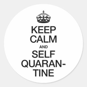 Calm en Self Quarantine houden Ronde Sticker