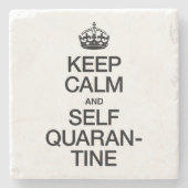 Calm en Self Quarantine houden Stenen Onderzetter (Voorkant)