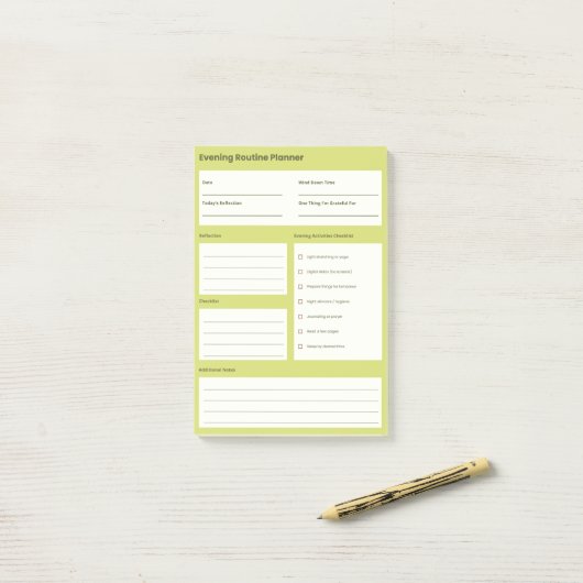 Calm Evening Routine Planner Post-it® Notes (Op bureau)