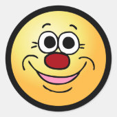 Calm Face Grumpey Ronde Sticker (Voorkant)