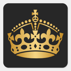 Calm Gold Crown behouden - Achtergrond wijzigen Vierkante Sticker