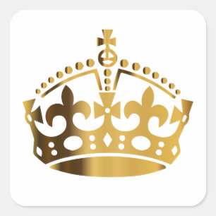 Calm Gold Crown behouden - Achtergrond wijzigen Vierkante Sticker