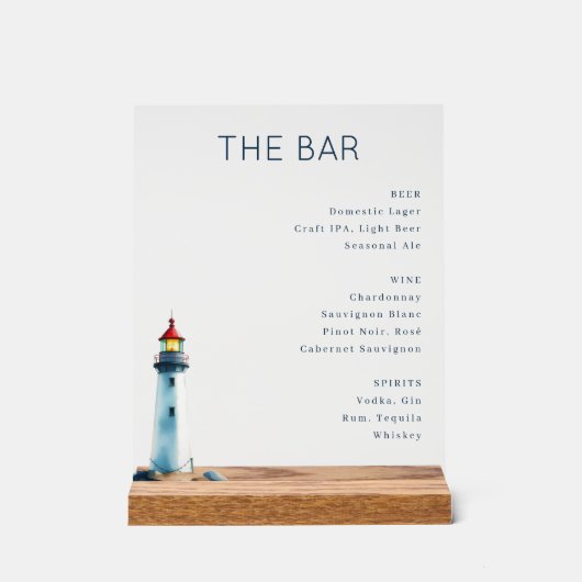 Calm Gray Minimalist Lighthouse Menu (Recto)