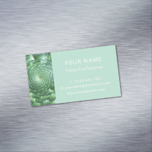Calm Green Succulent Plant Magnetisch Visitekaartje