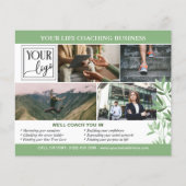 Calm Greenery Fotocollage Logo QR Promo Flyer (Voorkant)