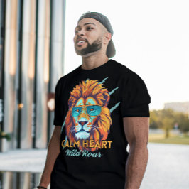 Calm Heart, Wild Roar – Lion Energy Motivational T T-shirt
