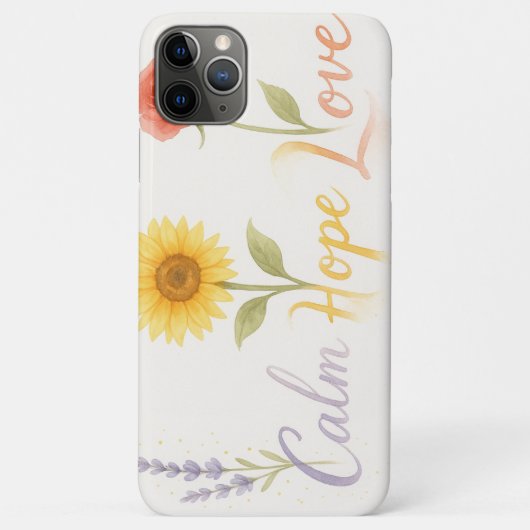 Calm Hope Love Floral coque iphone avec Sunflower  (Dos)