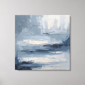 Calm Horizons – Abstract blauw en grijs getexturee Canvas Afdruk (Voorkant)