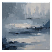 Calm Horizons – Abstract blauw en grijs getexturee Perfect Poster (Voorkant)