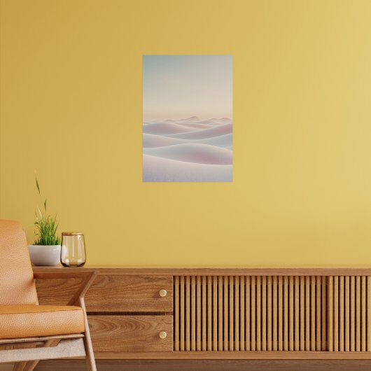 Calm light background with sand dunes poster (Woonkamer 2)