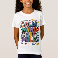 Calm Mind Happy Miles Hardlopers Motivatie T-shirt