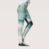 Calm Natuur Waterverf Mountain Scene Leggings (Rechts)