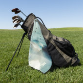 Calm Natuur Waterverf Mountain Scene Monogrammed Golfhanddoek (Groen)