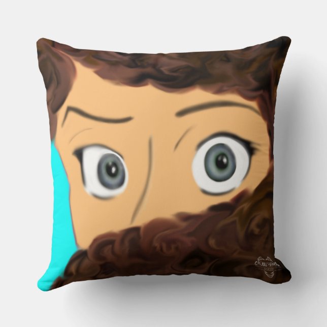Calm Owl + Raised Eyebrow Mood Throw Pillow Kussen (Achterkant)