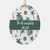 Calm Palm Trees Custom Holiday Ceramic Ornament (Rechts)