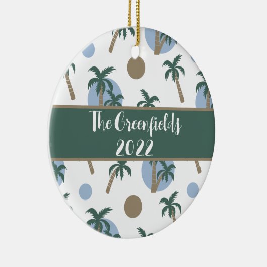 Calm Palm Trees Custom Holiday Ceramic Ornament (Rechts)