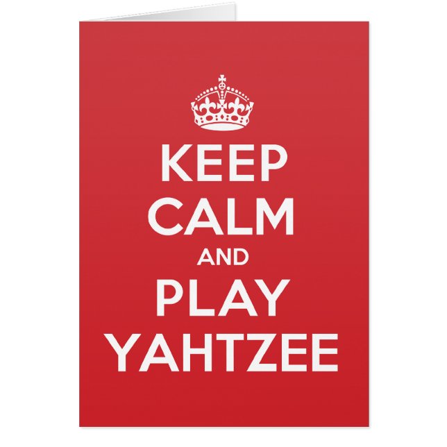 Calm Play Yahtzee Greeting Note Card (Voorkant)