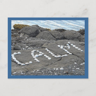 Calm - Seashell Word Art Briefkaart