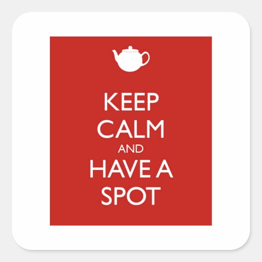 Calm Spot van thee Vierkante Sticker (Voorkant)