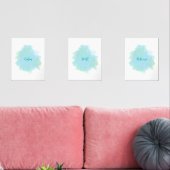 Calm Still Release Wall Art 3 set blauw groen (Woonkamer)
