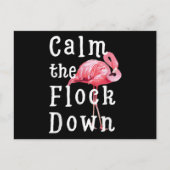 Calm The Flock Down Flamingo Girl |Funny Flamingo Aankondigingskaart (Voorkant)