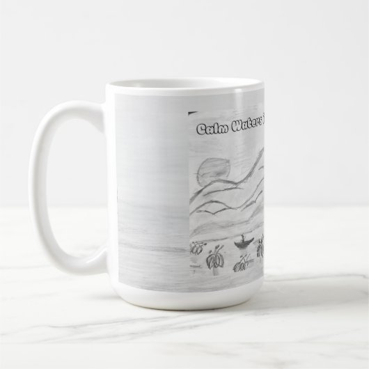 'Calm Waters in Nature's Embrace' Mug (Gauche)