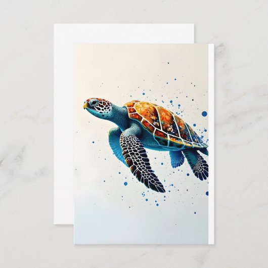 Calm Waters: Vier Zee schildpadden met de oceaan Bedankkaart (Voorkant / Achterkant)