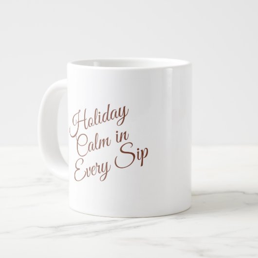 Calm Winter Mug – Cozy Minimal Design Extra Grote Beker (Voorkant links)