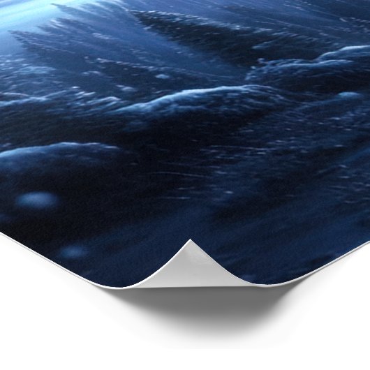 Calm Winter Night in het bos Poster (Hoek)