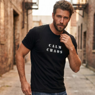 Calme Chaos - T-Shirt Minimaliste Paradoxal Noir