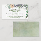 Calme Floral Counseling Ministère Carte de visite (Devant / Derrière)