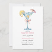 Calme Invitation d'anniversaire Martini Rose Tini (Devant)