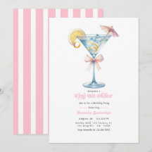 Calme Invitation d'anniversaire Martini Rose Tini