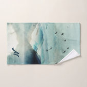 Calme Monogramme Nature Aquarelle paysage de monta (Serviette à main)