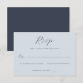 Calme RSVP minimaliste bleu (Devant / Derrière)