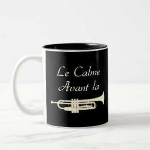 CALME VÓÓR DE TROMPETTE - Woordenspellen Tweekleurige Koffiemok