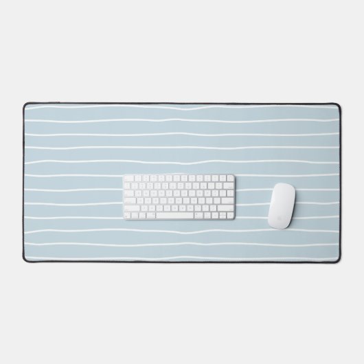 Calming Pastel Blue Ocean Waves Geometric Linear (Clavier et souris)