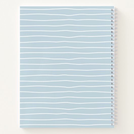 Calming Pastel Blue Ocean Waves Geometric Linear Notitieboek (Achterkant)
