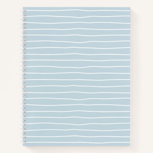 Calming Pastel Blue Ocean Waves Geometric Linear Notitieboek (Voorkant)