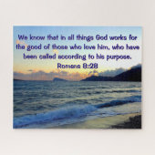 Calming Romans 8:28 Bible Verse Christian Legpuzzel (Horizontaal)