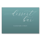 Calming Teal Cursive Dessert Bar Sign Kaart (Achterkant)
