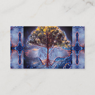 Calming Tree of Life with Angel Wings Visitekaartje