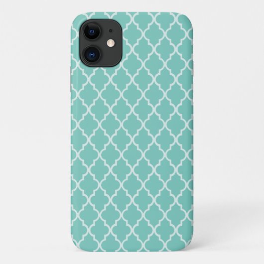 Calming & vreedzaam patroon: Mint, White Quatrefoi Case-Mate iPhone Case (Achterkant)