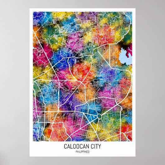 Caloocan Filipijnen Stadsplattegrond Poster (Voorkant)