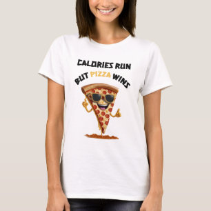 Calorieën lopen, maar pizza wint t-shirt
