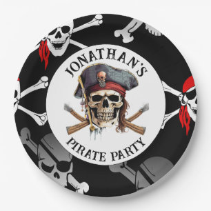 CALOTTE de PIRATE CAPITAINE Assiette en carton