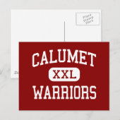 Calumet - Warriors - High School - Gary Indiana Briefkaart (Voorkant / Achterkant)