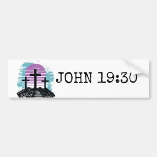 Calvarie Golgotha het is voltooid Modern Christeli Bumpersticker