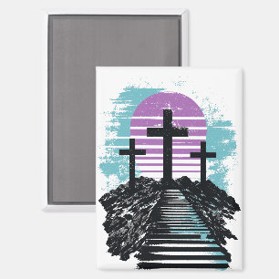 Calvarie Golgotha het is voltooid Modern Christeli Magneet