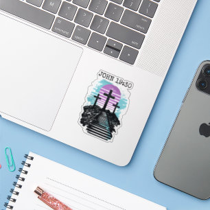 Calvarie Golgotha het is voltooid Modern Christeli Sticker